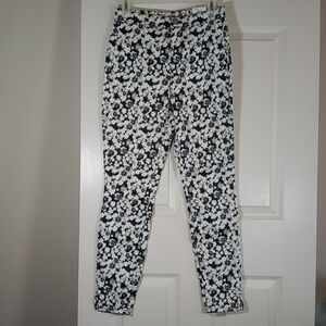 So Sunny Lime Floral Print Pants New Size 9